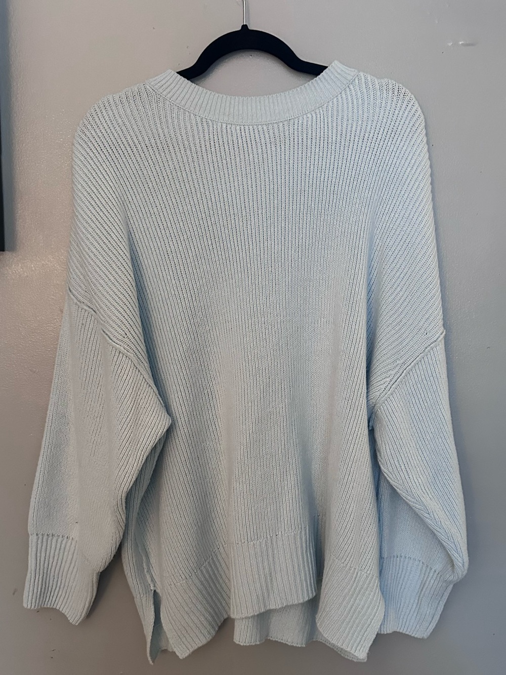 Lucky Brand Light Blue Oversized Crewneck Sweater